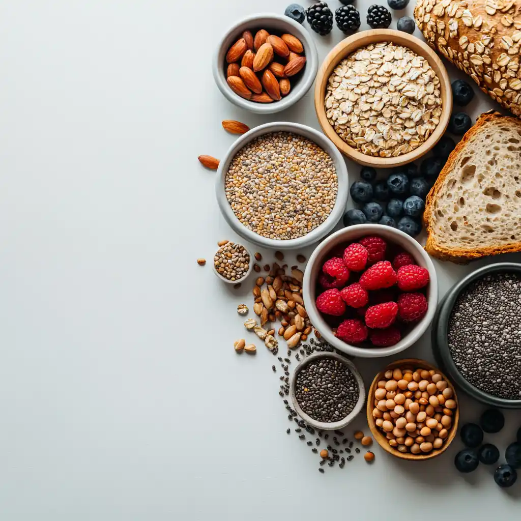 Ingredients for blended overnight oats on a kitchen counter