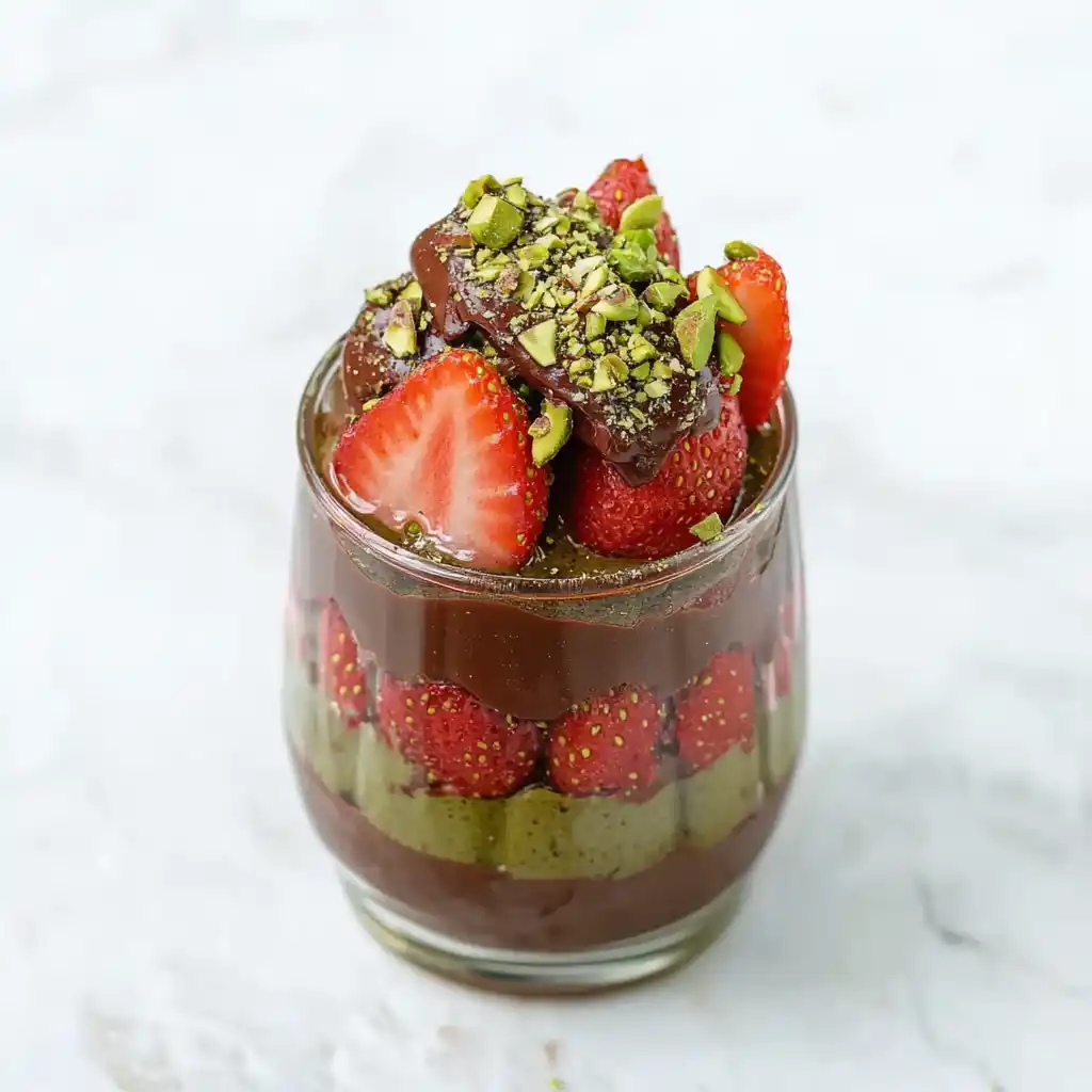 Ingredients for strawberry Dubai chocolate dessert